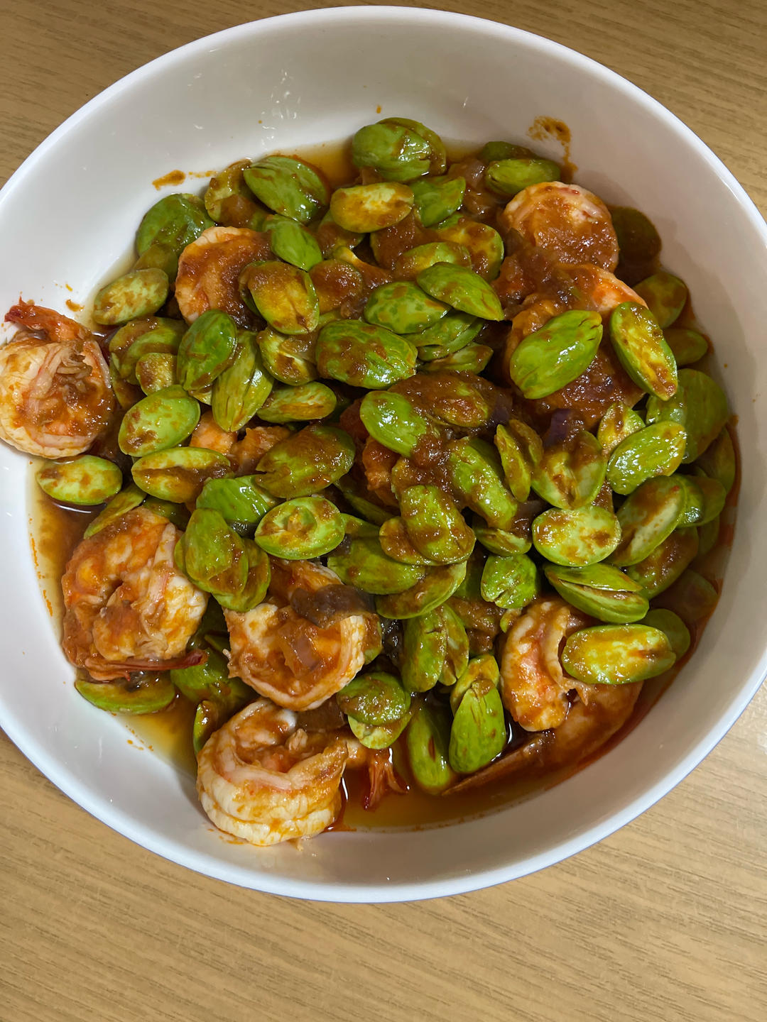 叁巴酸辣虾炒臭豆