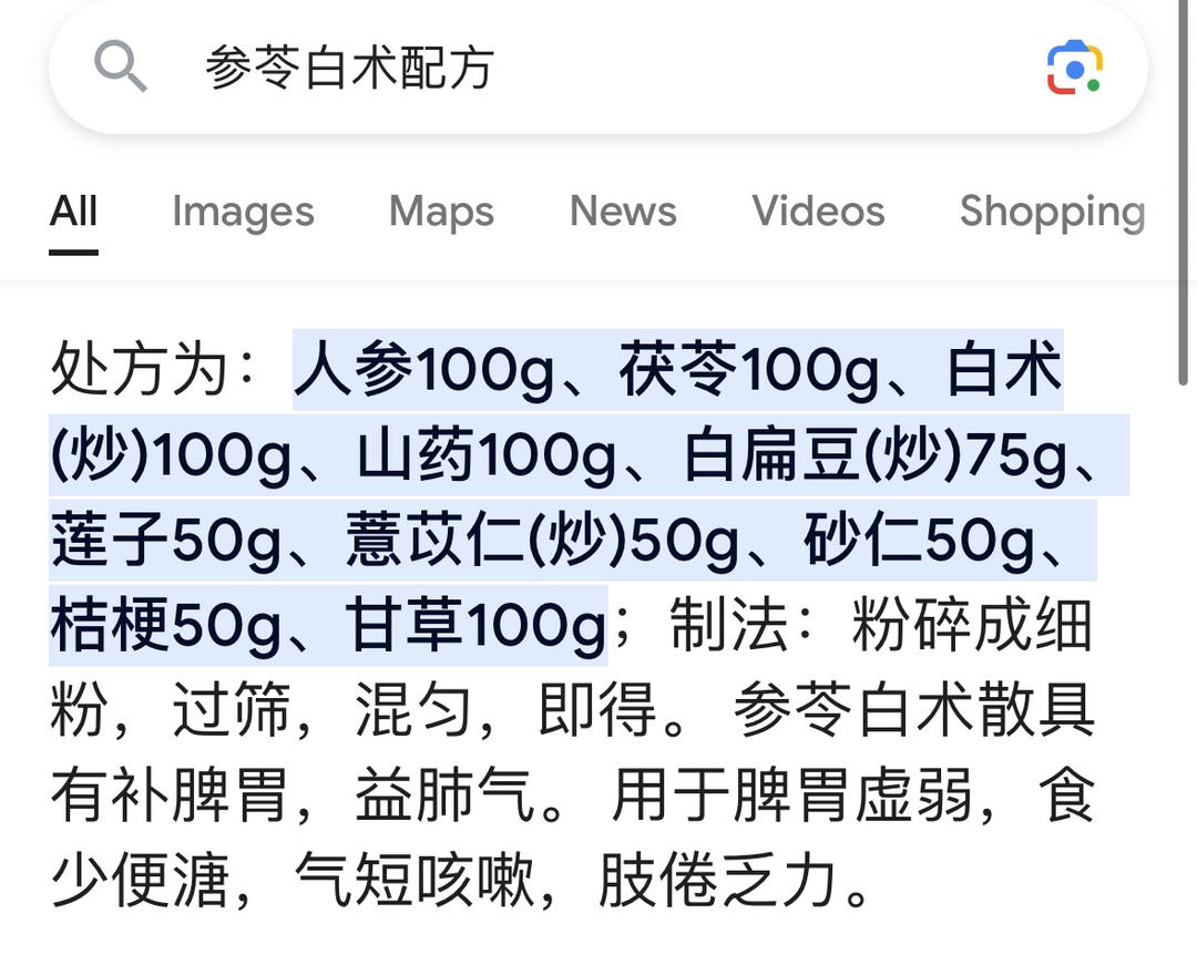 参苓白术汤