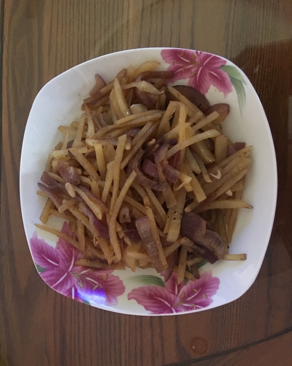 土豆丝炒紫洋葱