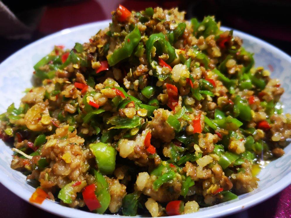 青椒炒肉沫