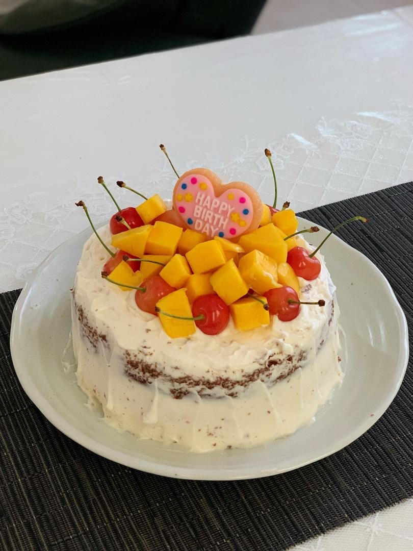 奶油可可戚风蛋糕（草莓蓝莓篇）