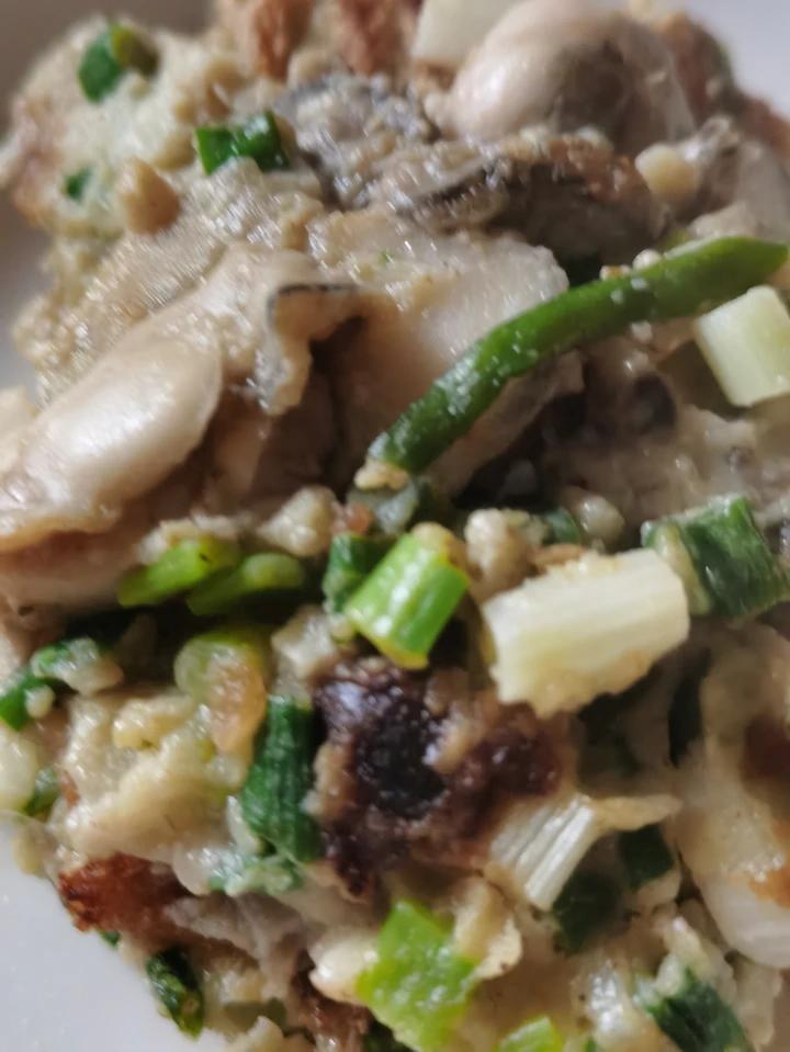 少油易操作的牡蛎鸡蛋饼