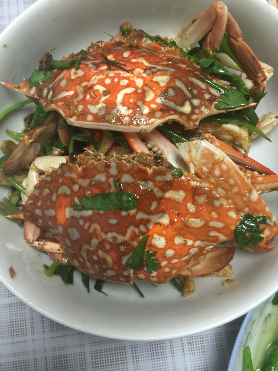 姜葱炒花蟹