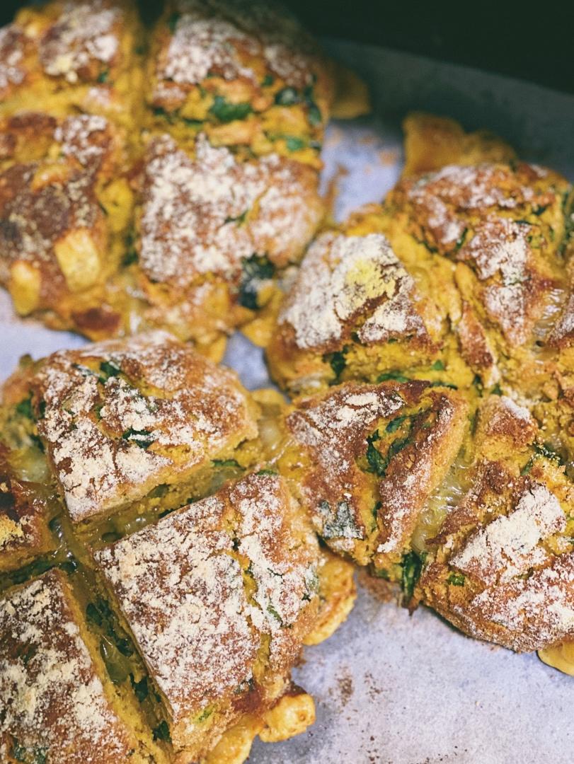 菠菜南瓜奶酪丹波面包丨健康·烘焙