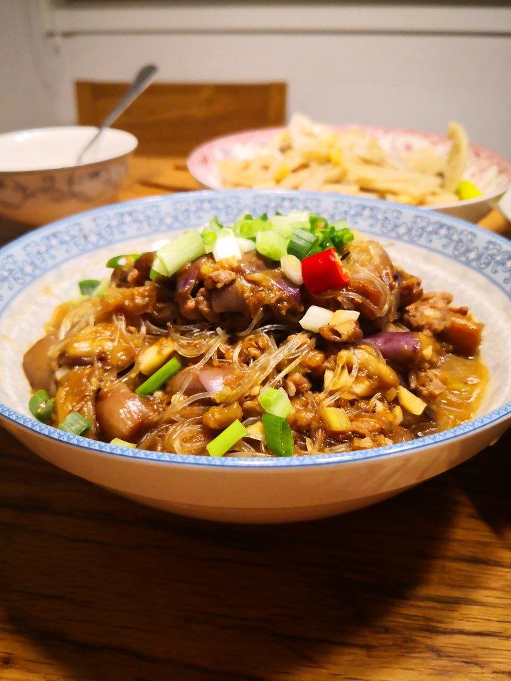 茄子肉末粉丝煲