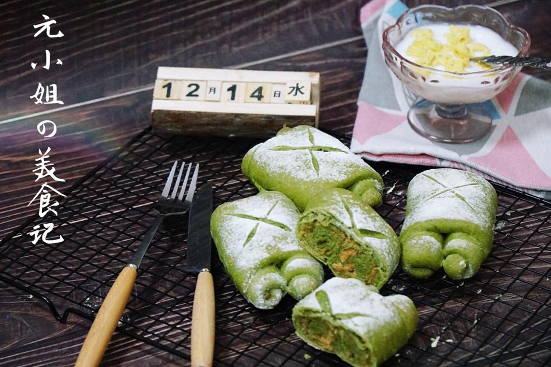 抹茶红豆牛奶卷（超好揉出手套膜的方子）