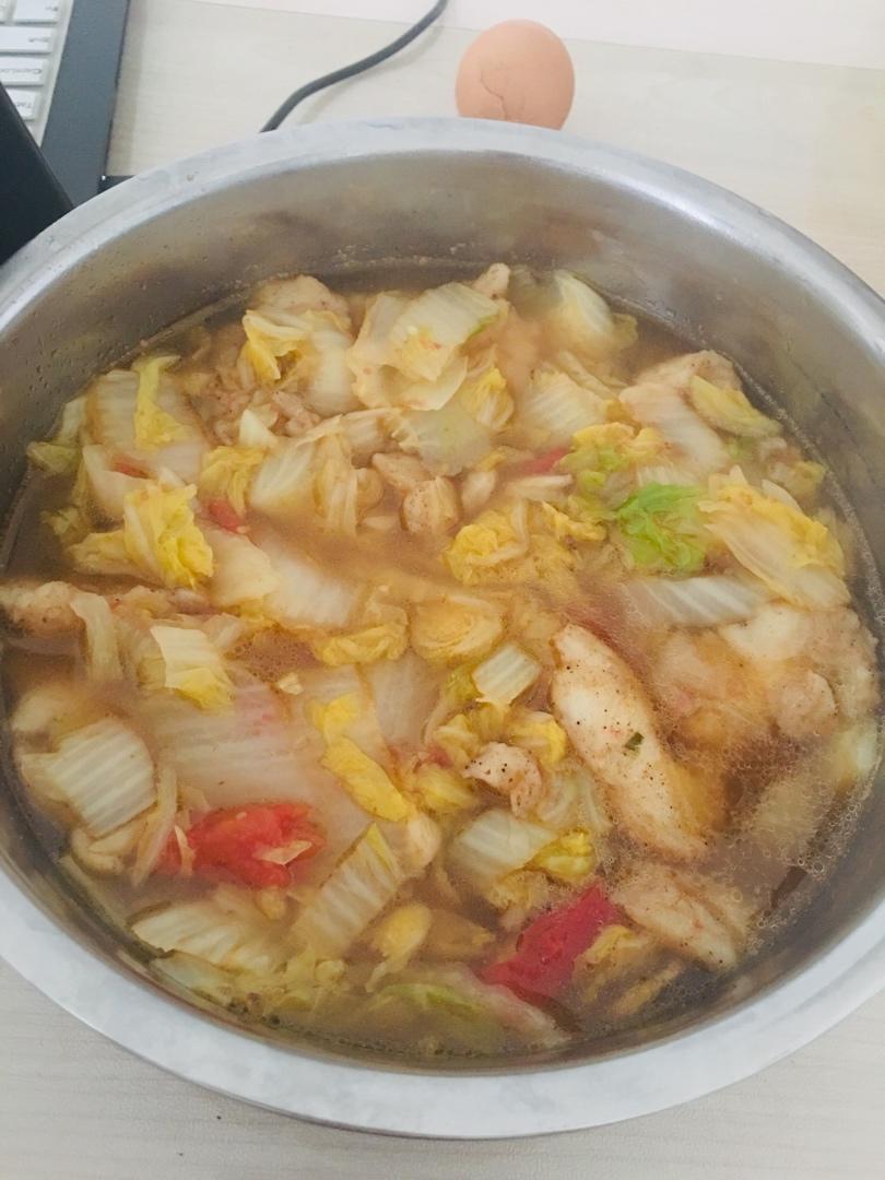 娃娃菜巴沙鱼炖豆腐