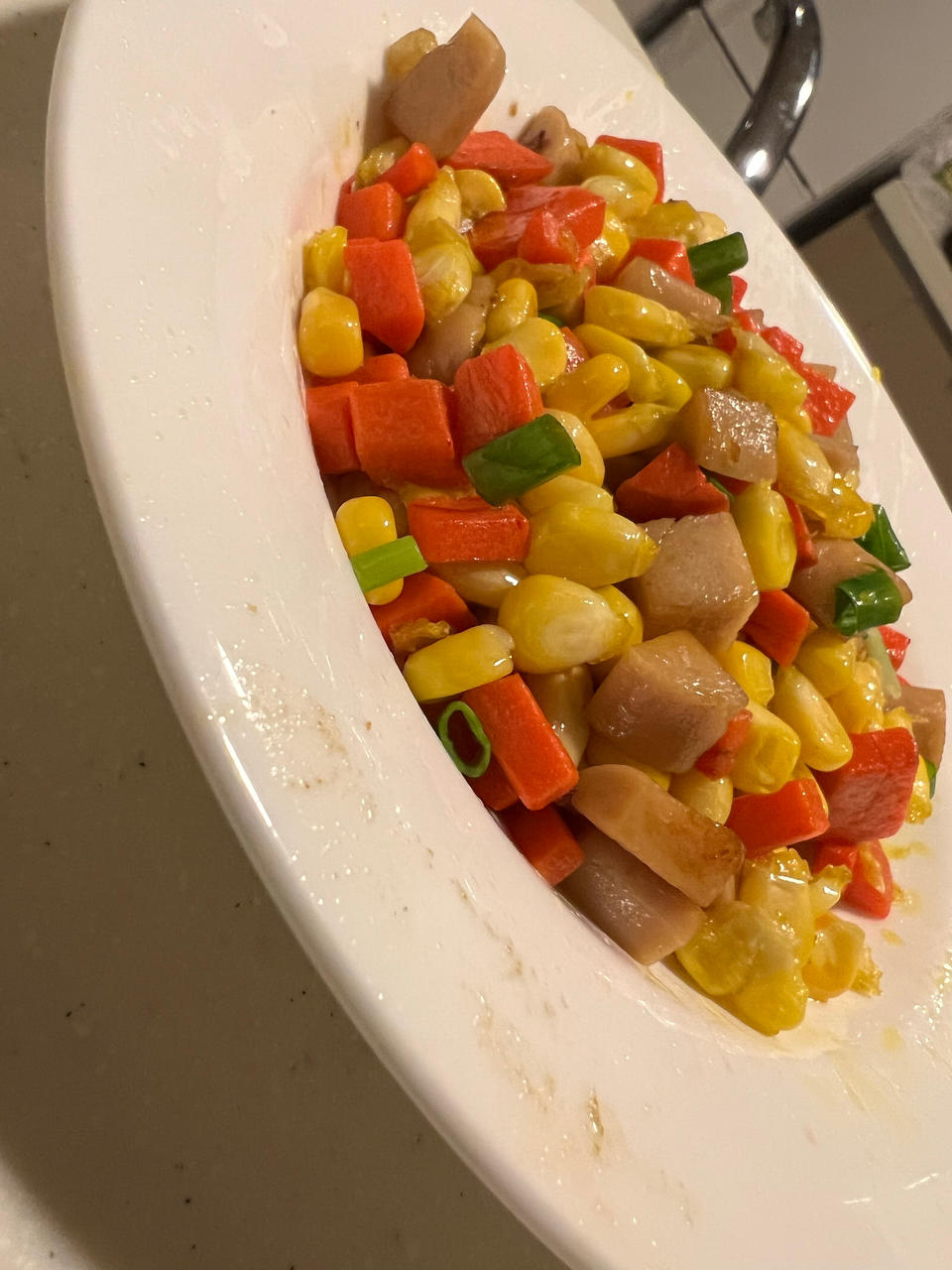 玉米炒火腿