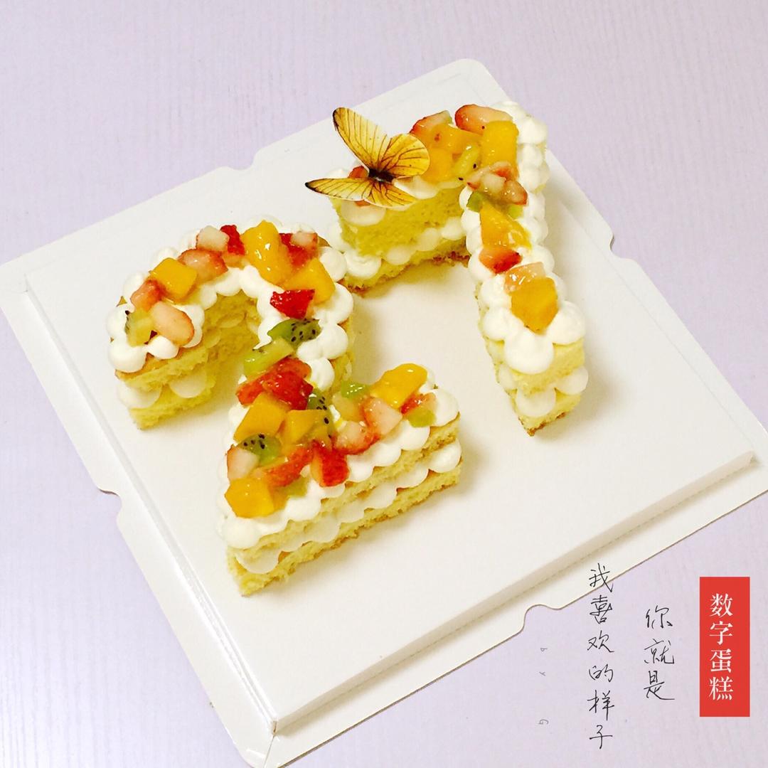 ∟┅做的高颜值也有内涵:3种口味数字蛋糕(原味,巧克力,抹茶)