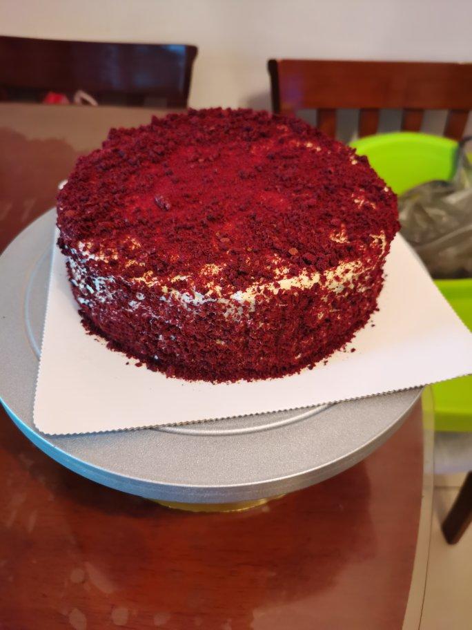 新齐做的红丝绒蛋糕redvelvetcake8寸