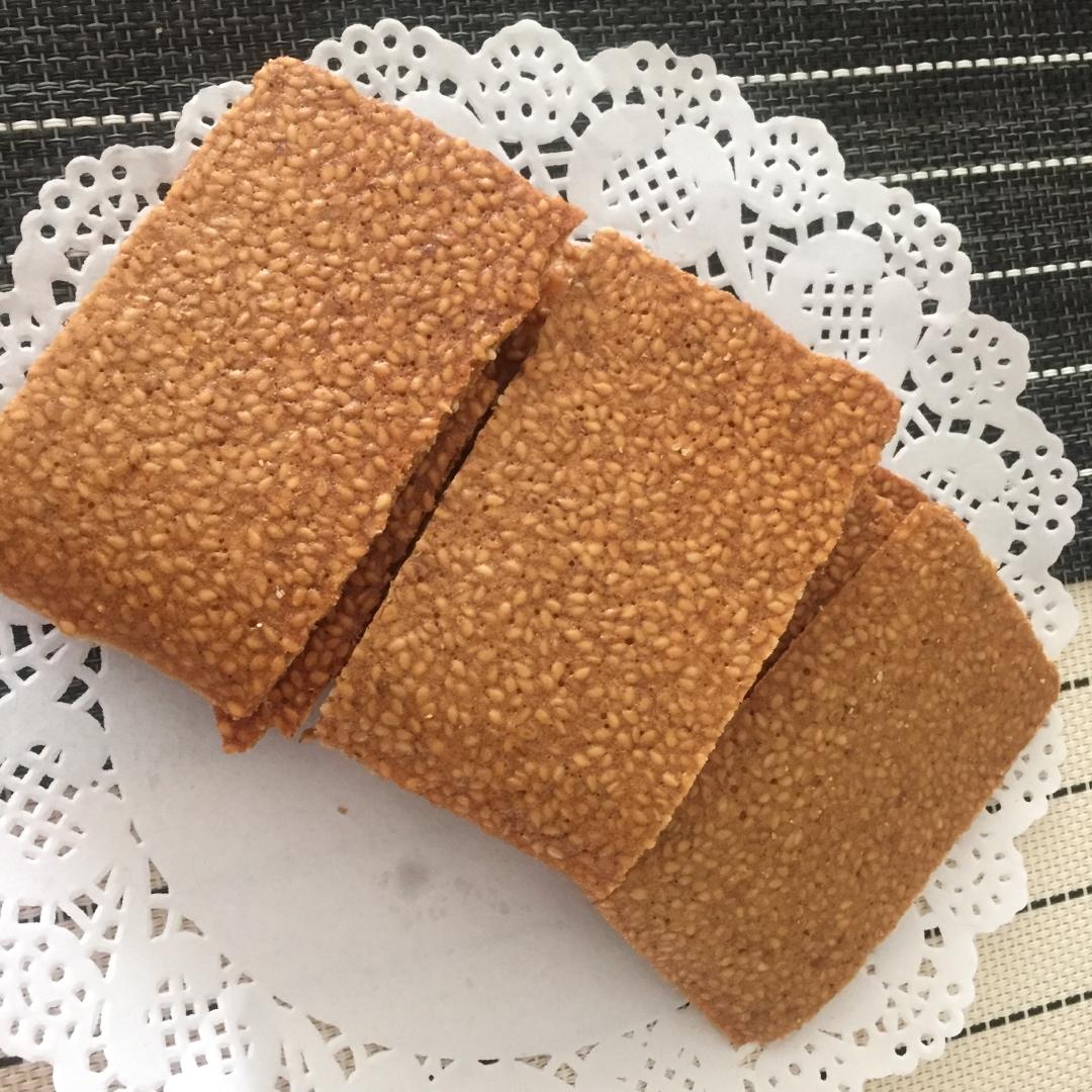 芝麻薄脆饼干，一步操作，超级简单