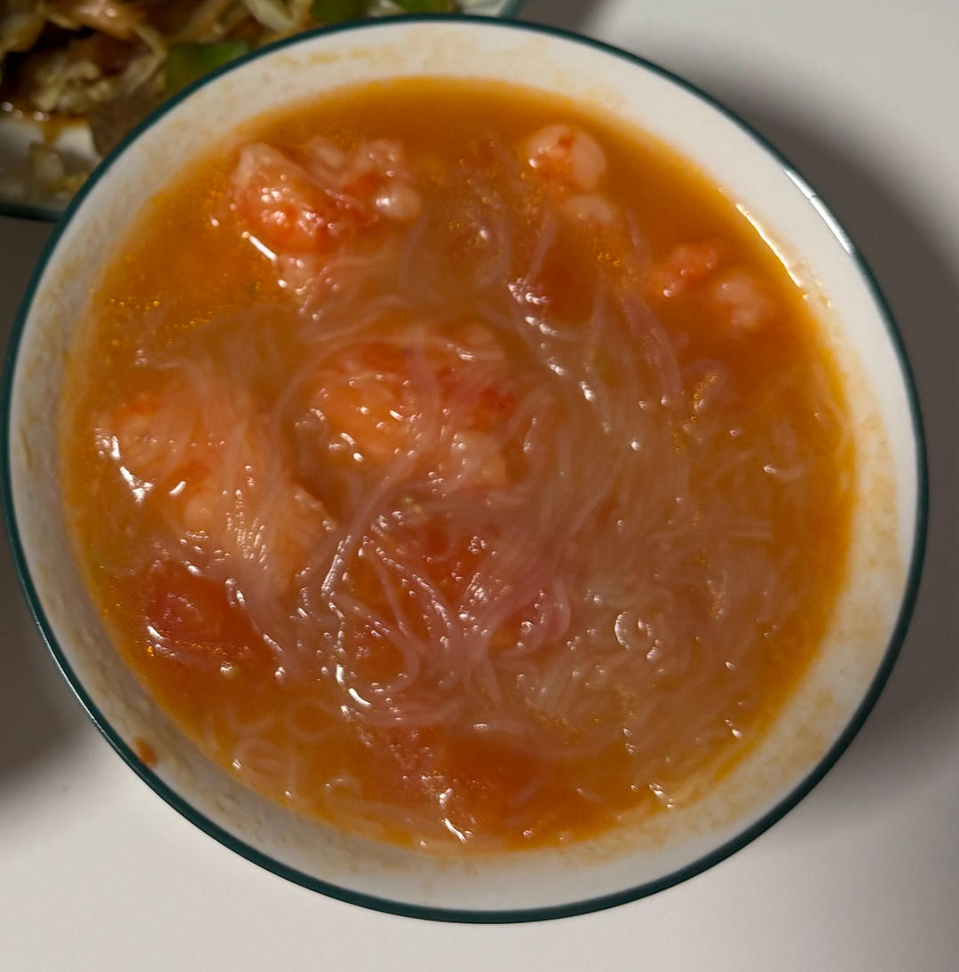 番茄虾滑粉丝汤