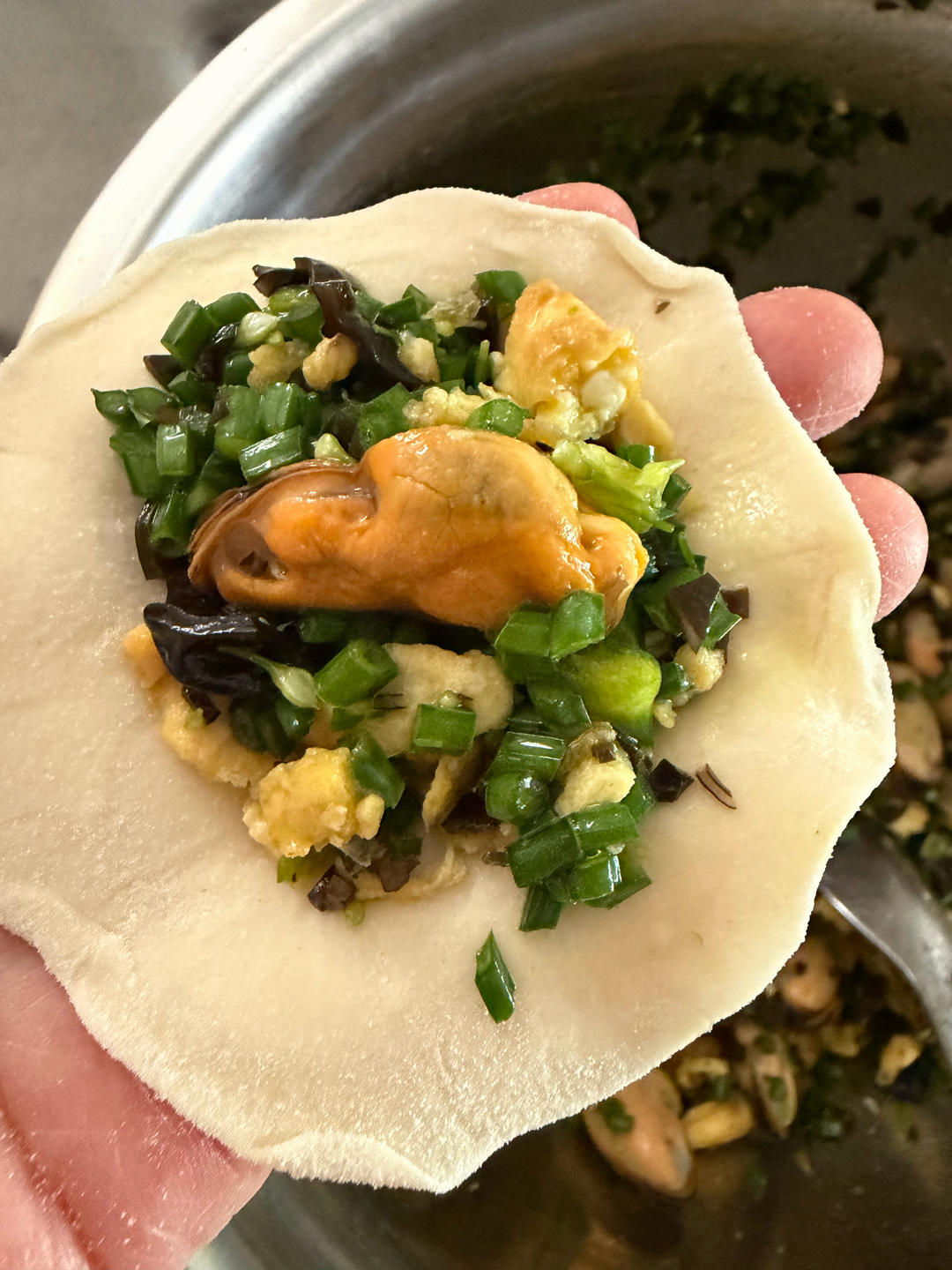 韭菜苔海虹饺子🥟水饺
