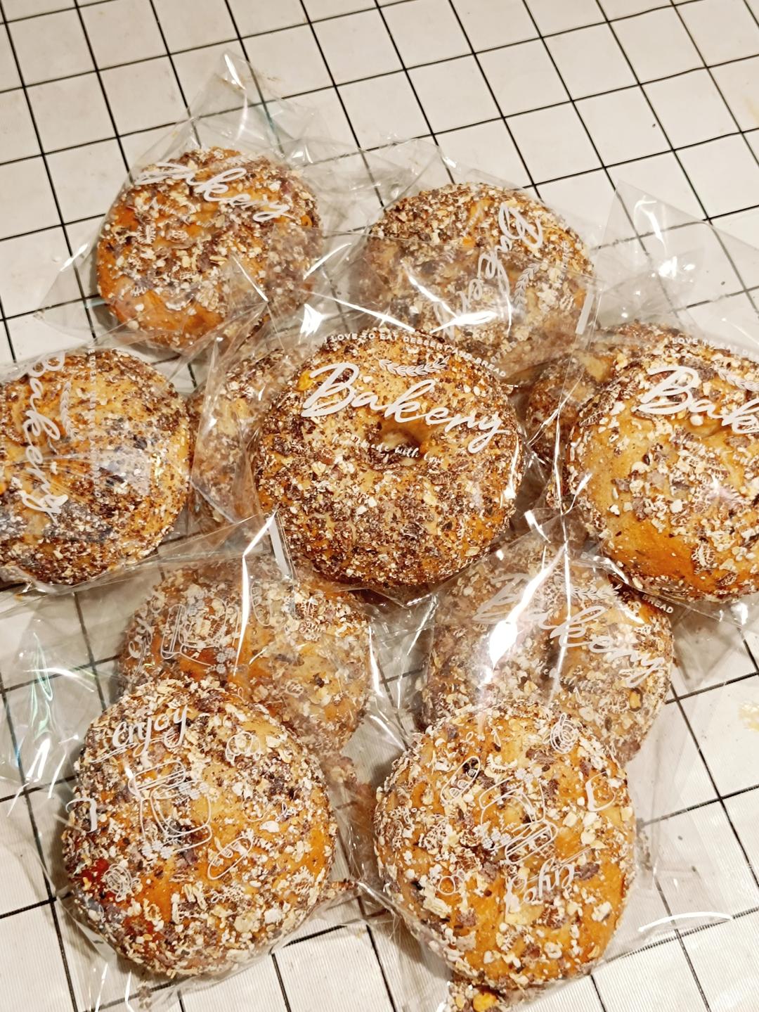 多种子谷物全麦贝果🥯健康低卡｜快手无需手套膜