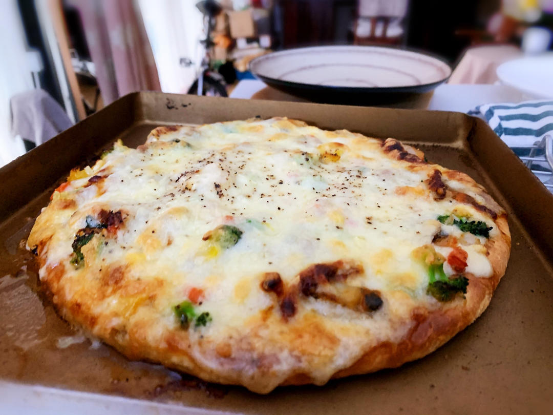 海鲜什锦披萨🍕，小白在家也能做