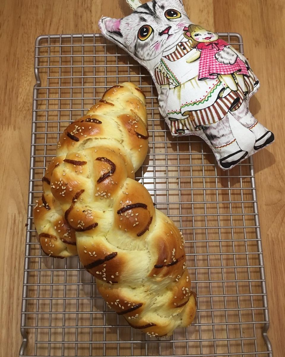 杏仁辫子面包（汤种，一次发酵）