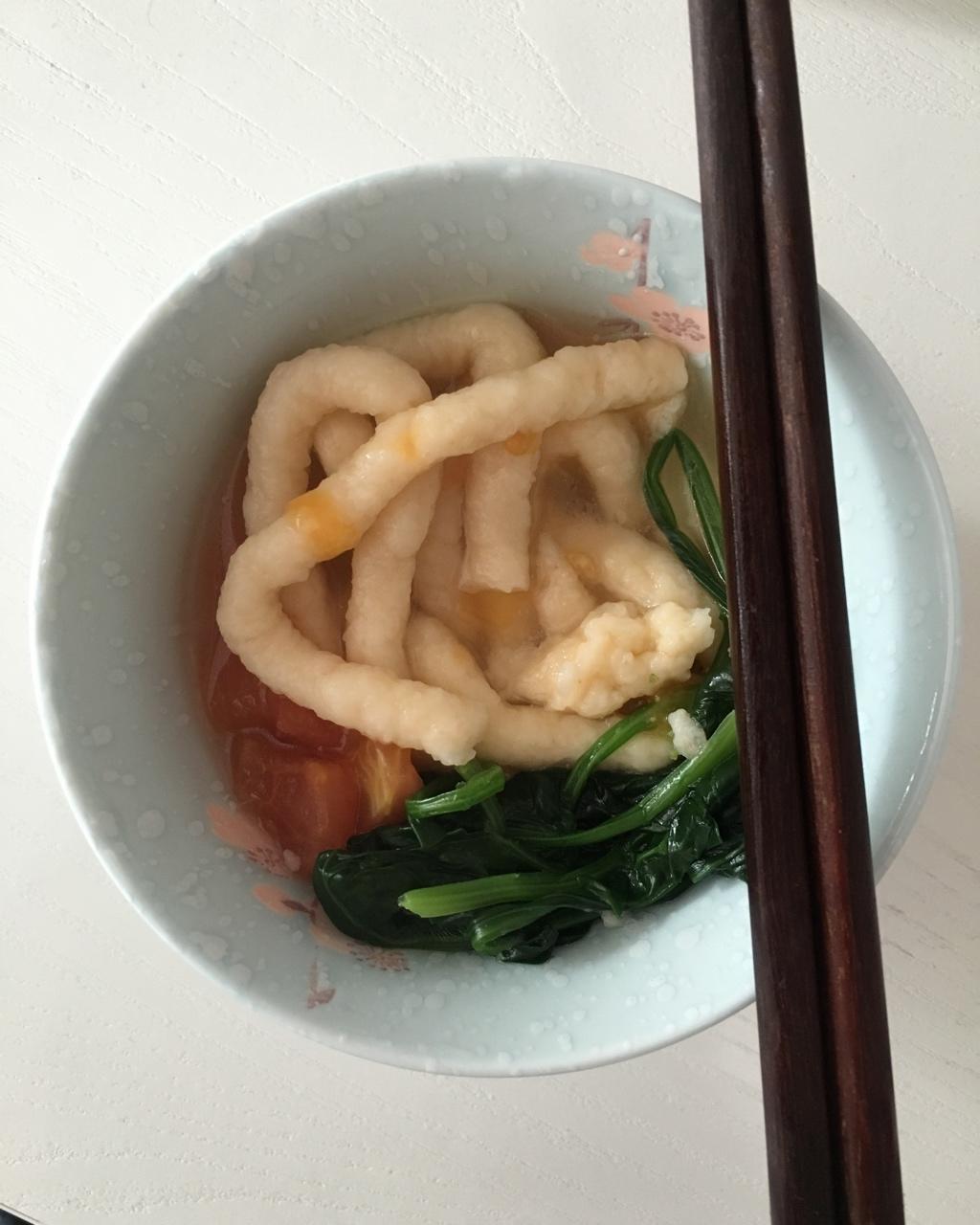 宝宝辅食一岁时蔬虾滑面线