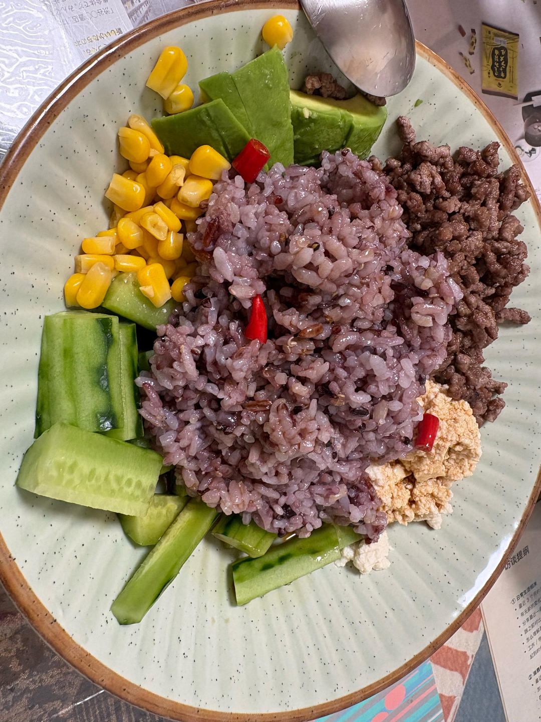 豆腐鸡胸肉沫/牛肉沫杂粮饭【健康一碗端】