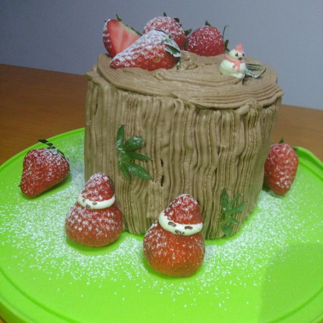 巧克力漩涡树桩蛋糕