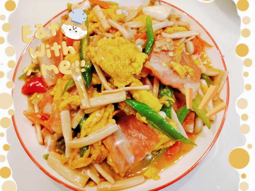 海鲜菇火腿炒蛋