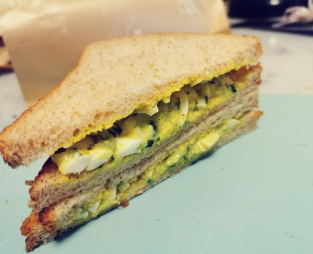 三分钟煮鸡蛋黄瓜沙拉三明治的做法