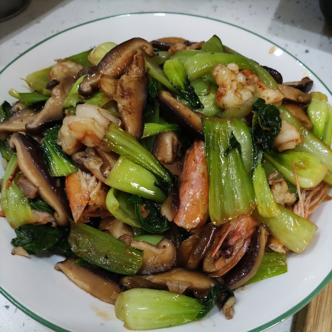 虾仁香菇炒油菜