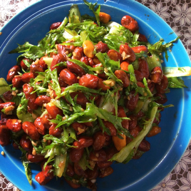 老醋花生拌苦菊