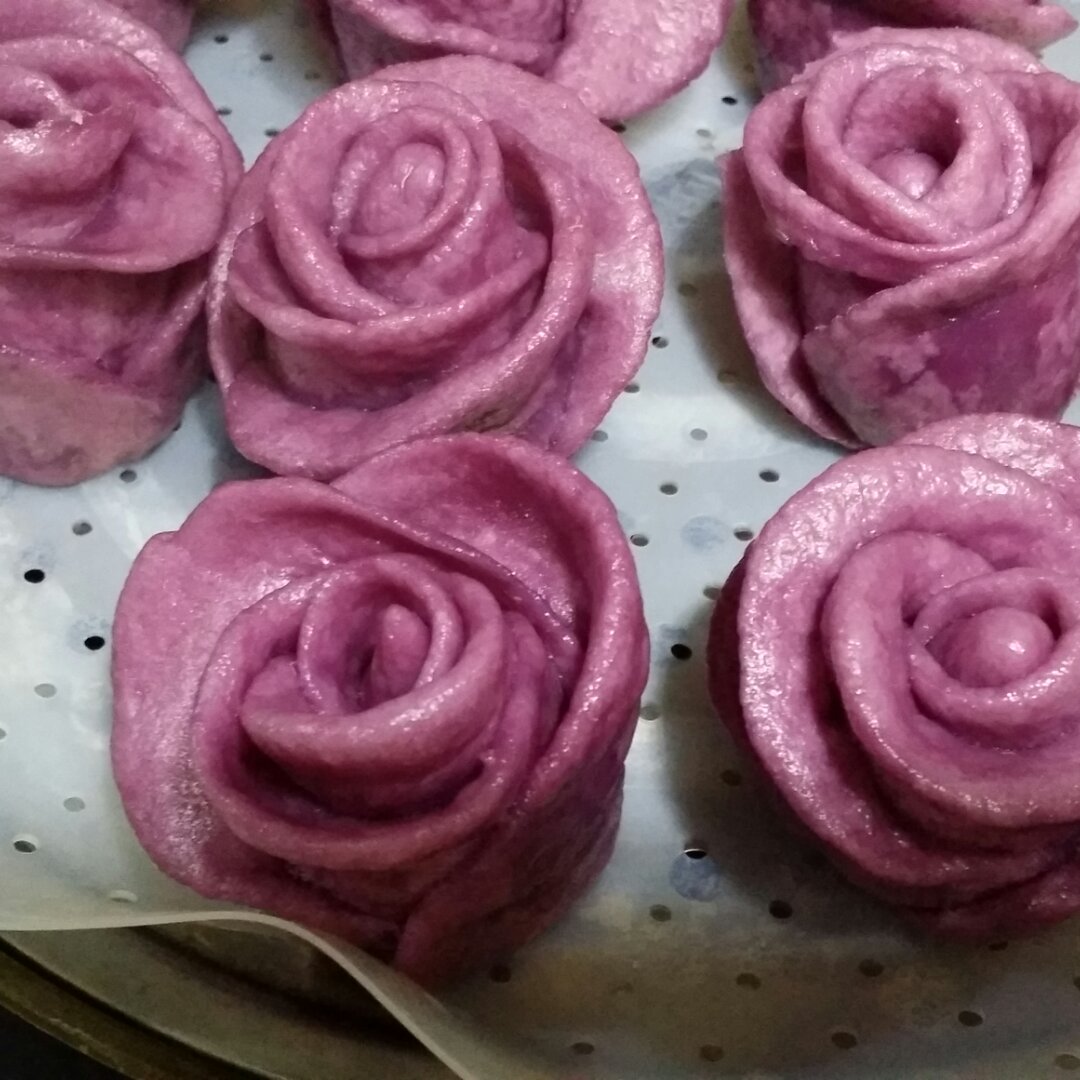 紫薯玫瑰花馒头