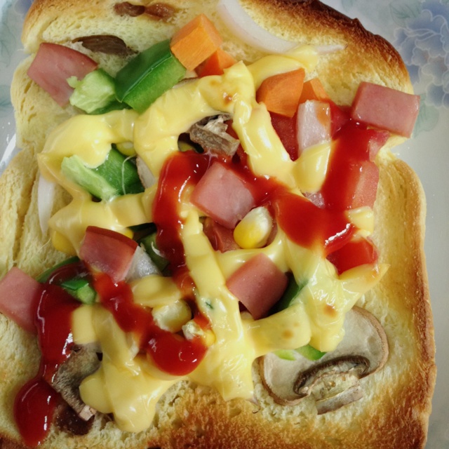 吐司培根小批萨