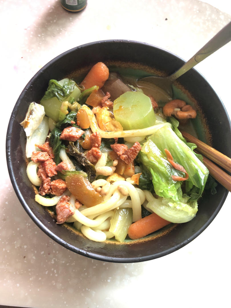 奶香咖喱鱼丸乌冬