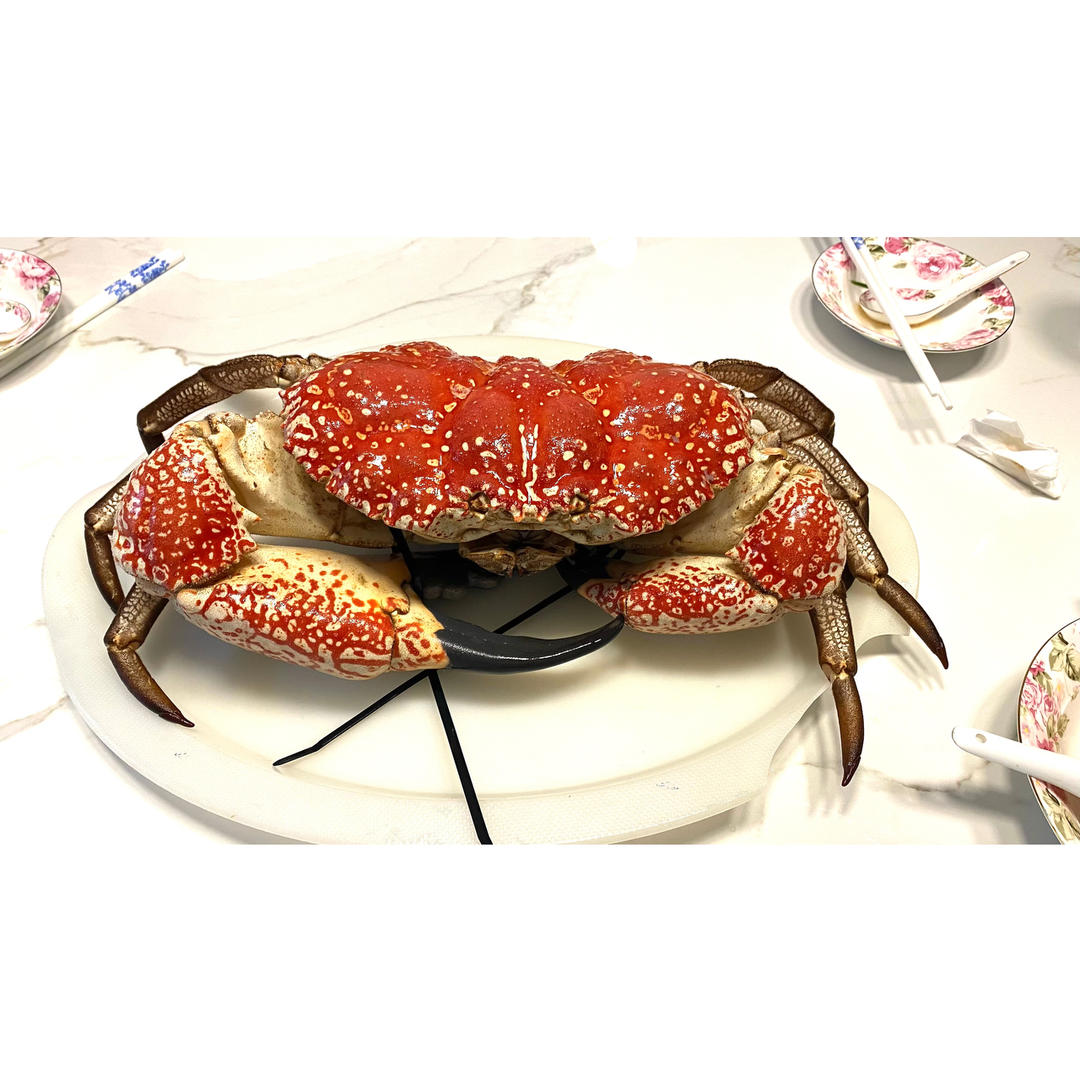 两吃皇帝蟹（蒸蛋羹+姜葱炒）