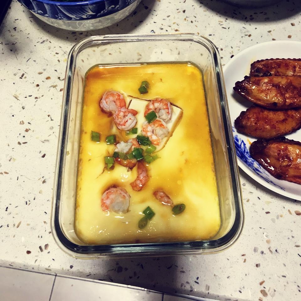 虾仁豆腐蒸水蛋