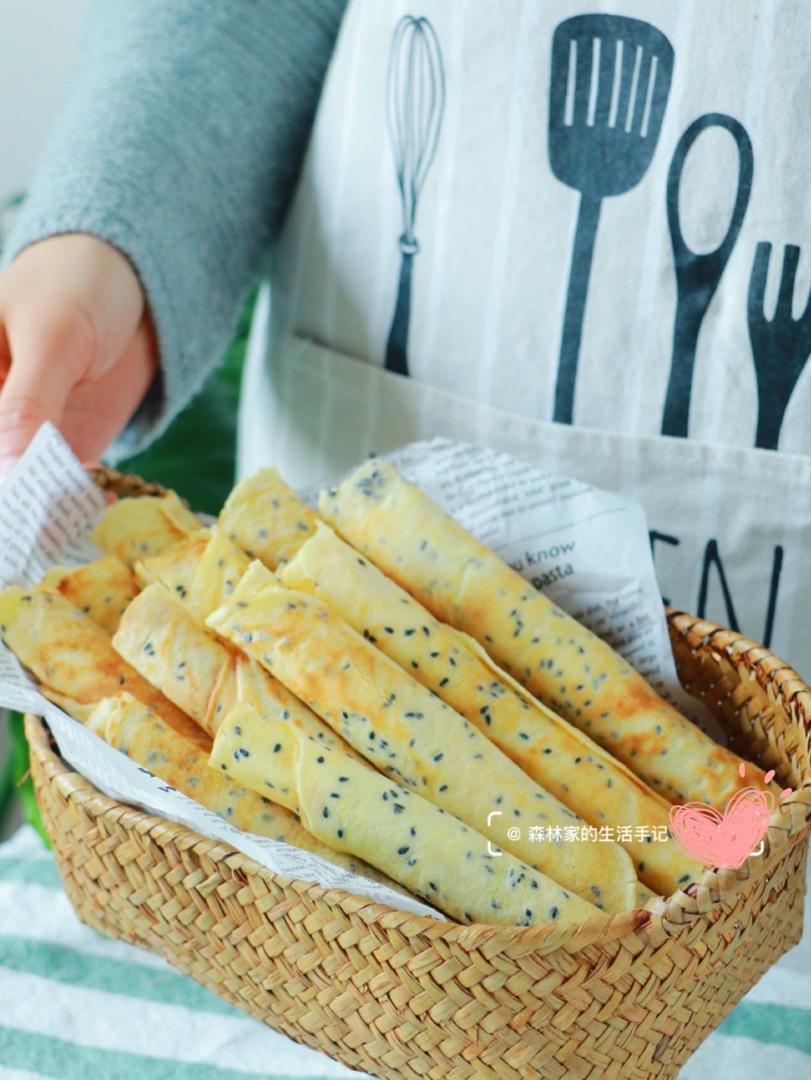 只需一把平底锅㊙️【芝麻蛋卷】来喽