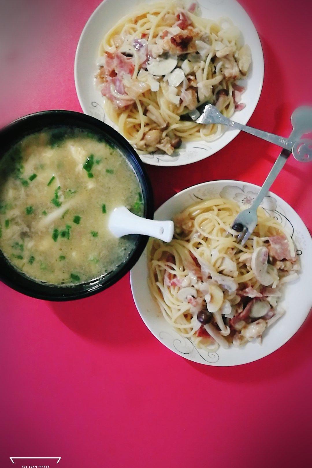 奶油鸡肉蘑菇意大利面 Cream of Mushroom Chicken Pasta