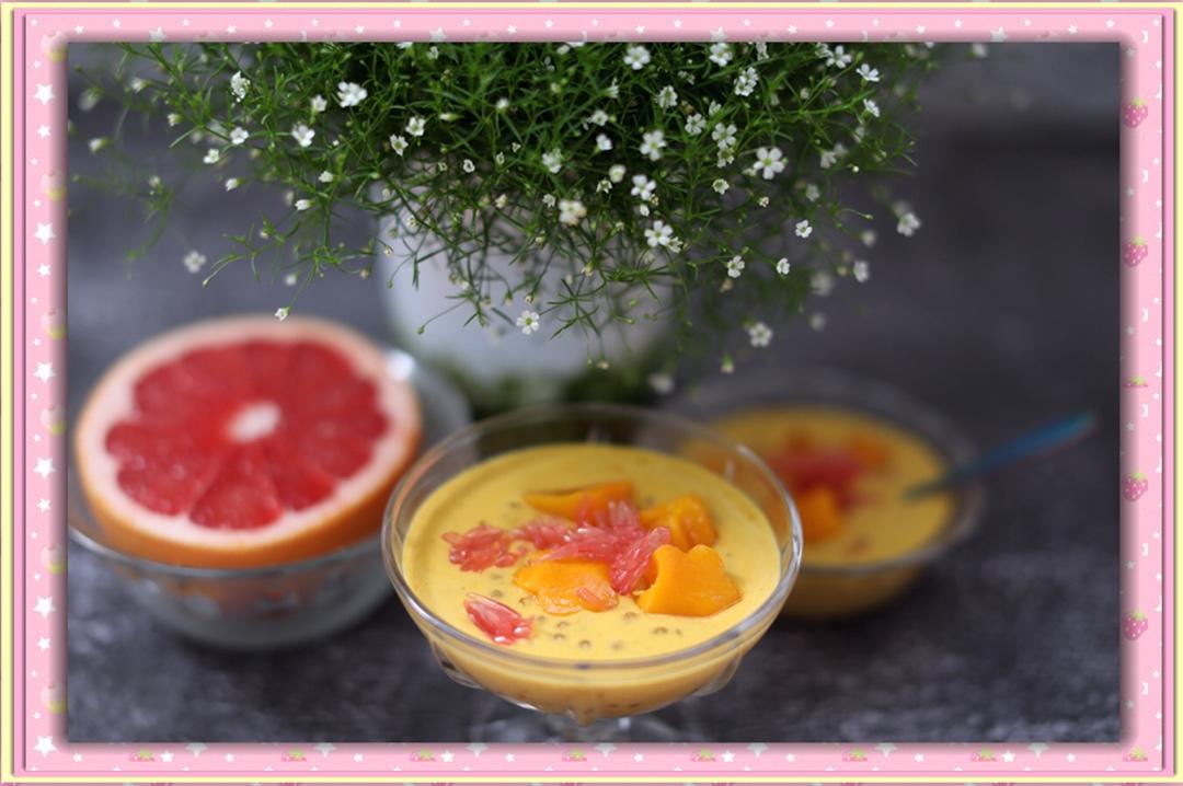 港式甜品——杨枝甘露(芒果西米露)附芒果花切法