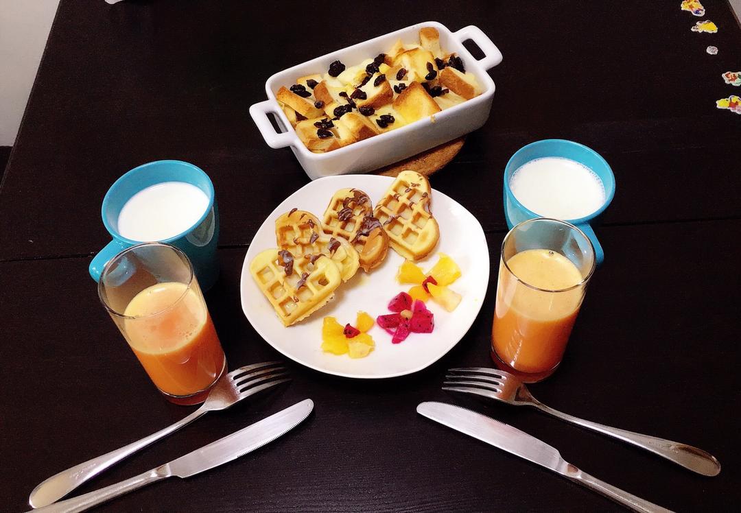 牛奶吐司鸡蛋布丁（失败吐司的归处）