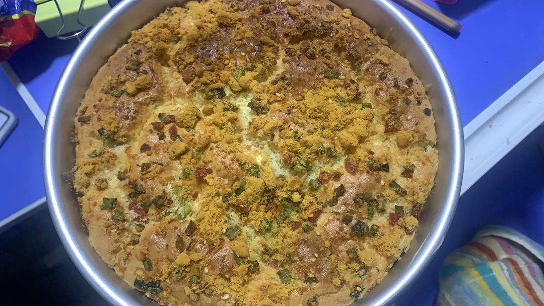 好吃不腻丨口感丰富丨香葱肉松戚风蛋糕