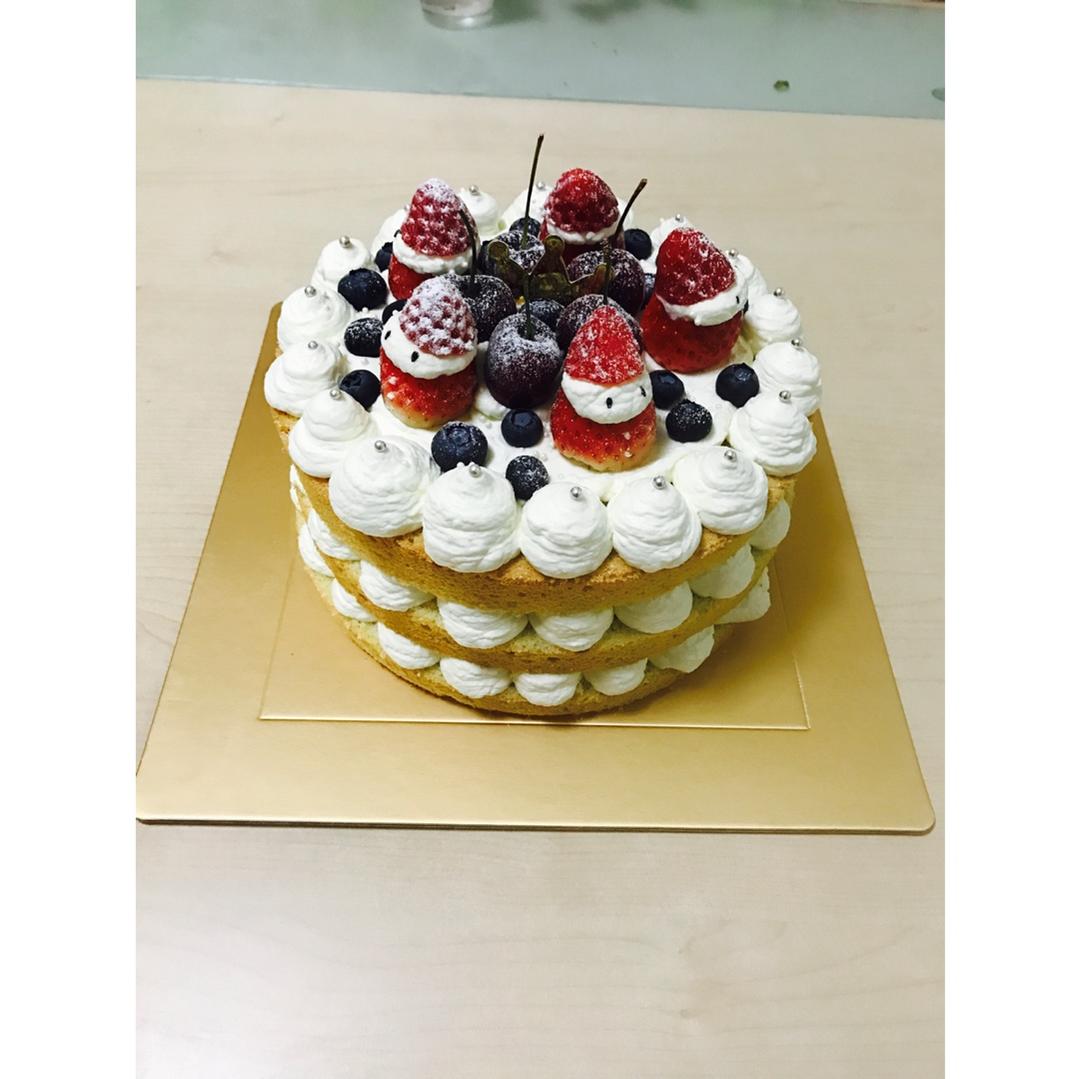 圣诞节裸蛋糕附果酱戚风做法