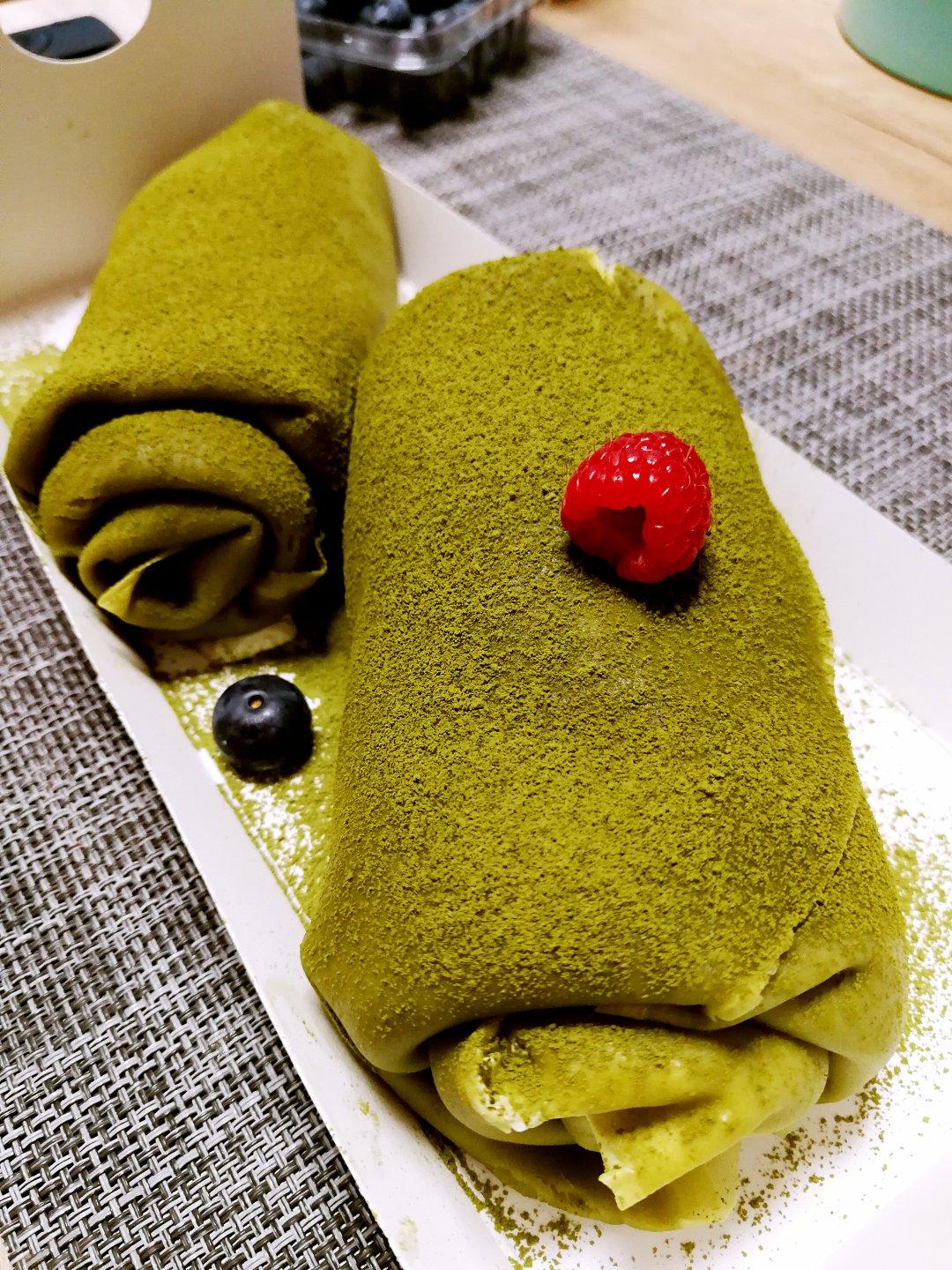 柚子酱m做的网红食谱│抹茶毛巾卷