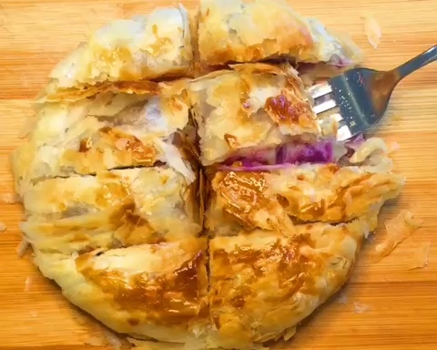 抖音爆浆紫薯饼