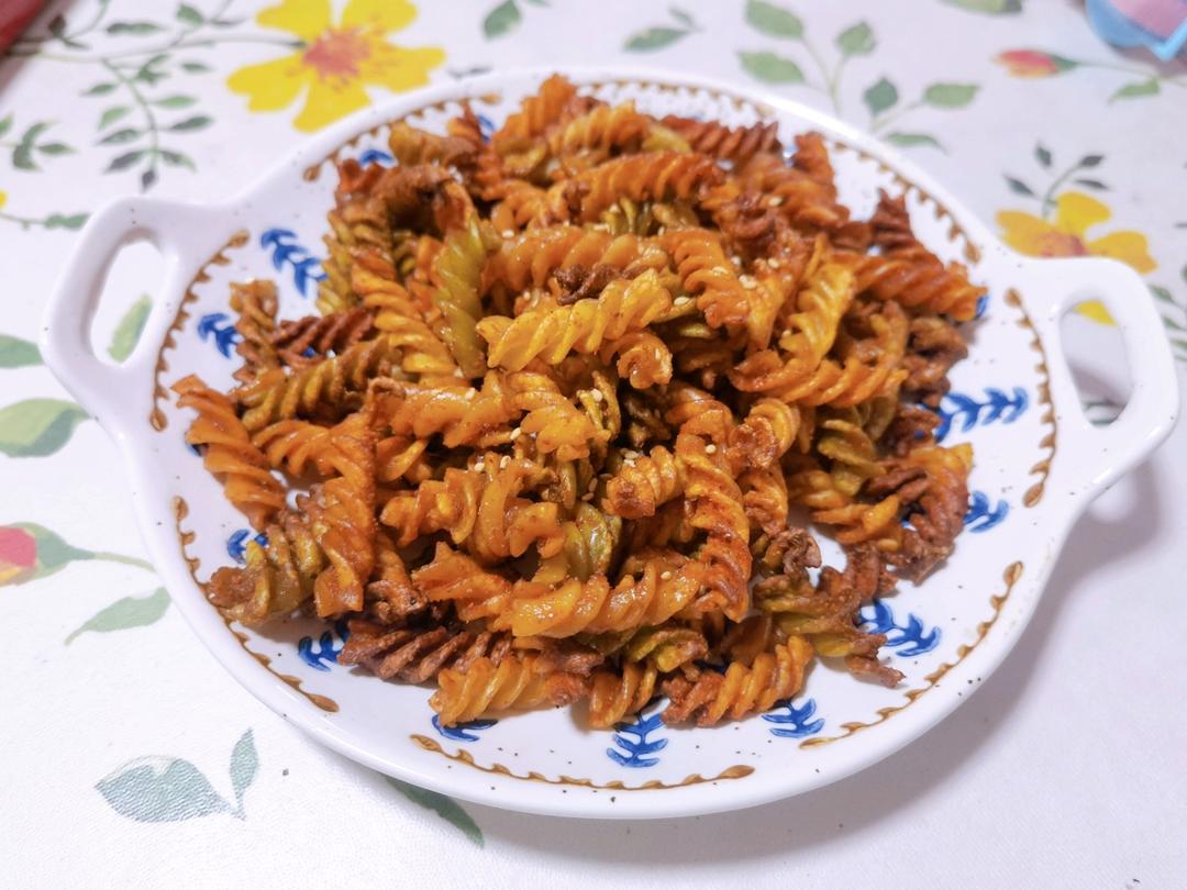 比豌豆脆还脆的意粉脆❗️巨好吃小零食下酒菜（空气炸锅）