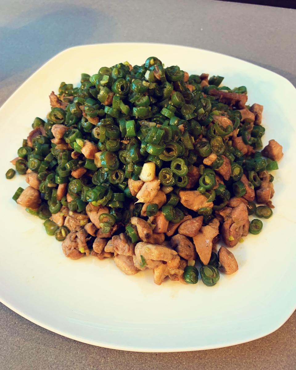 孜然豆角鸡丁「下饭菜」