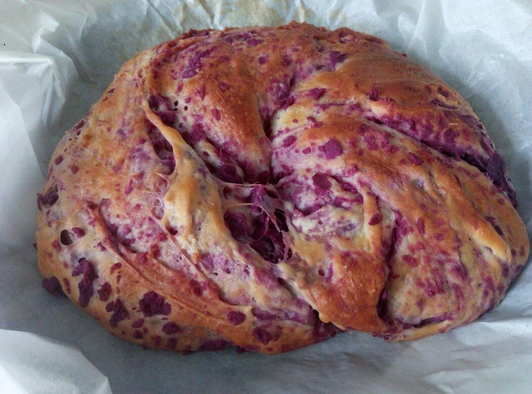 入门级不用揉出膜的手撕紫薯面包无黄油版