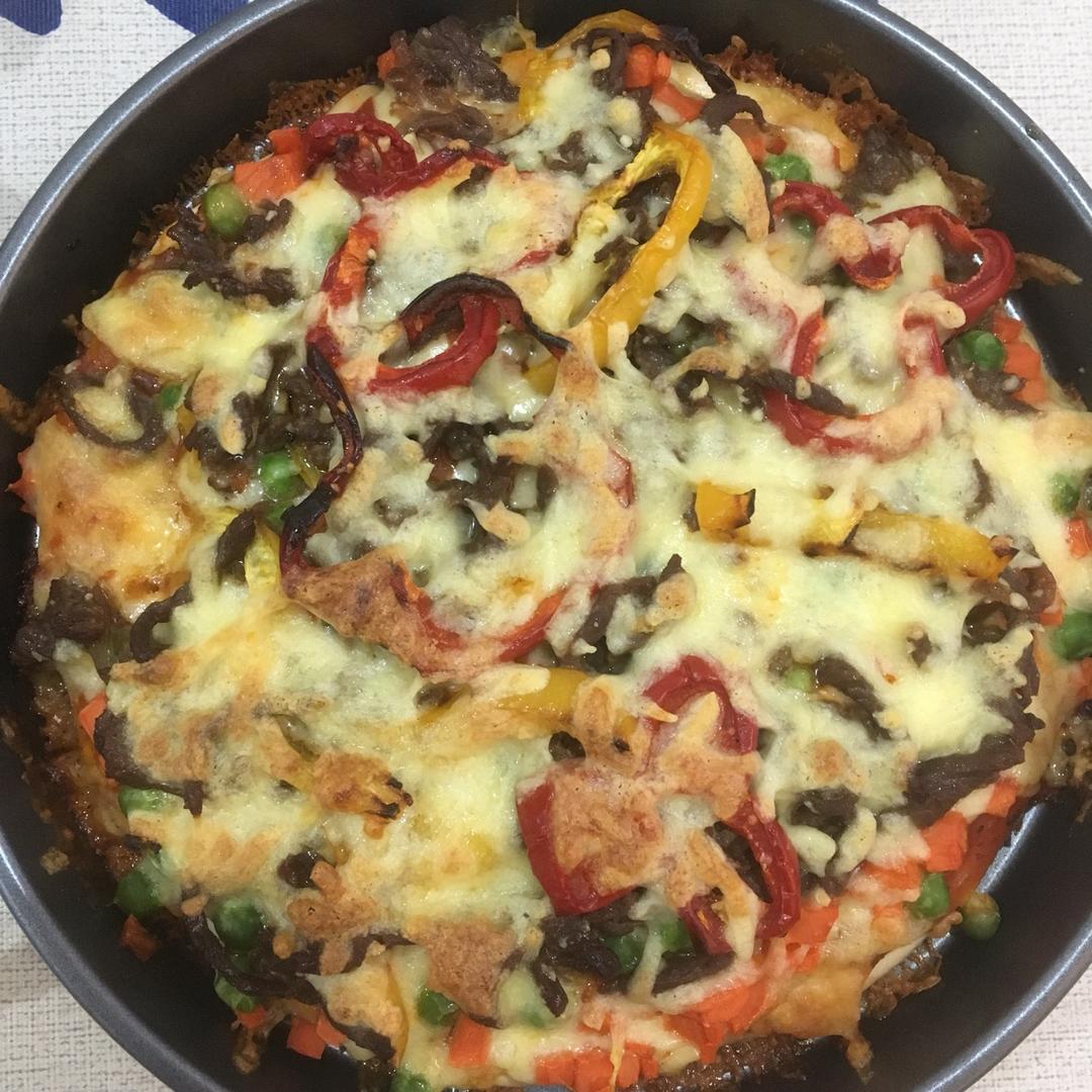 黑椒牛肉厚底披萨