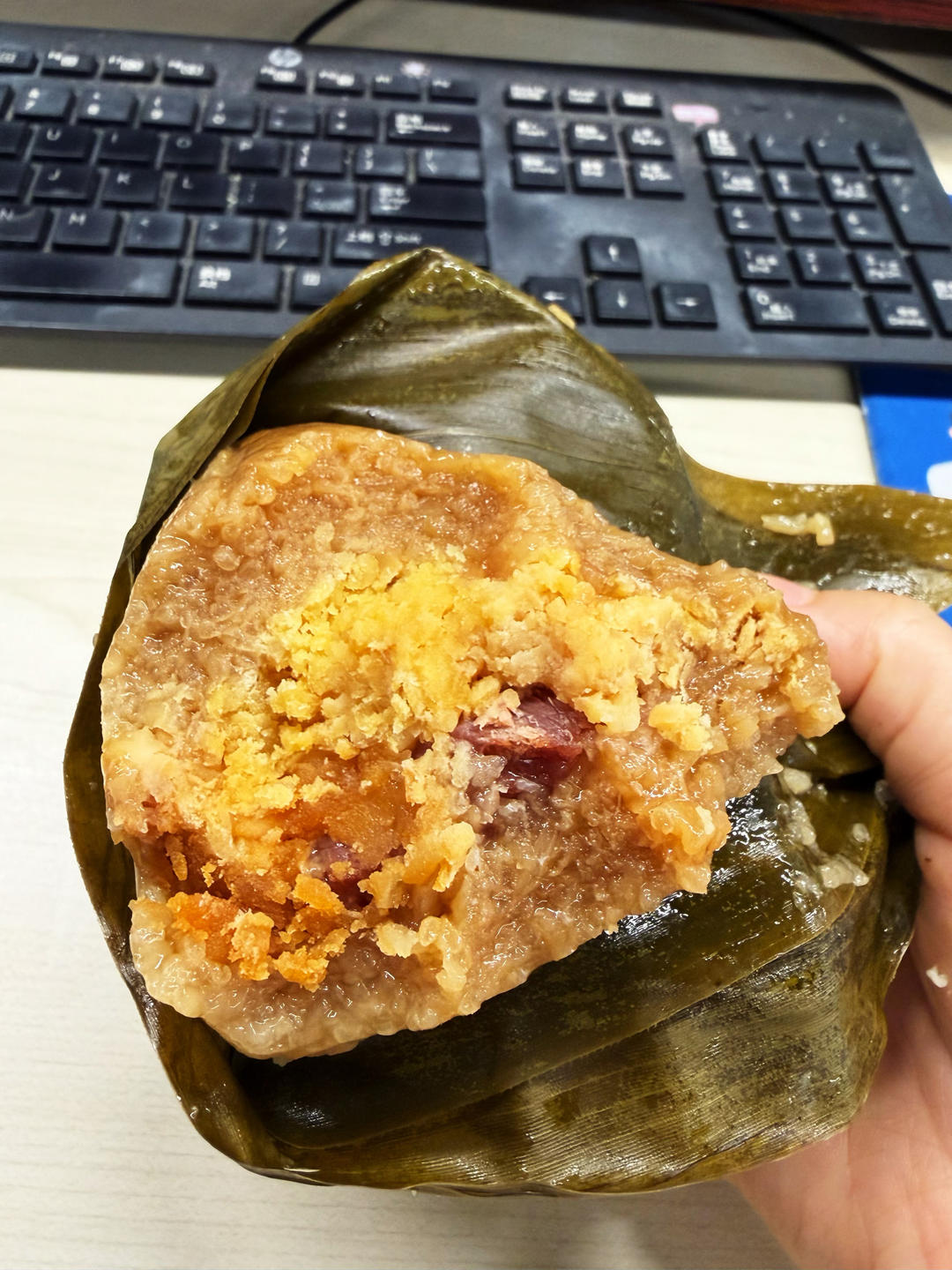 咸蛋黄五花肉绿豆粽