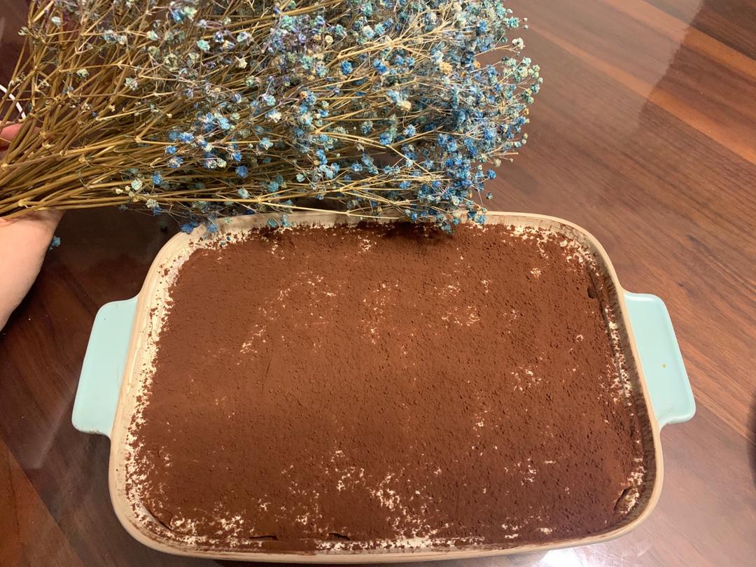 无酒精、熟蛋黄版的提拉米苏蛋糕🍰