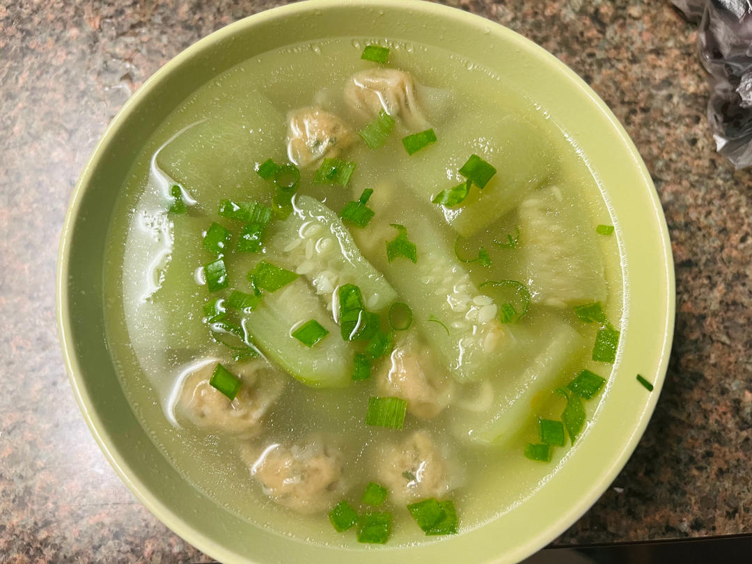 不变色丝瓜汤