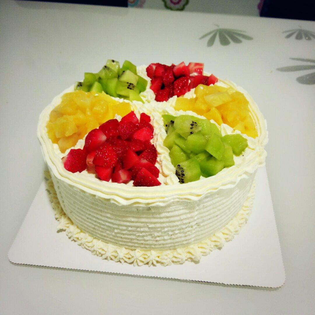 夏天o我是多多妈o做的水果奶油【生日蛋糕】