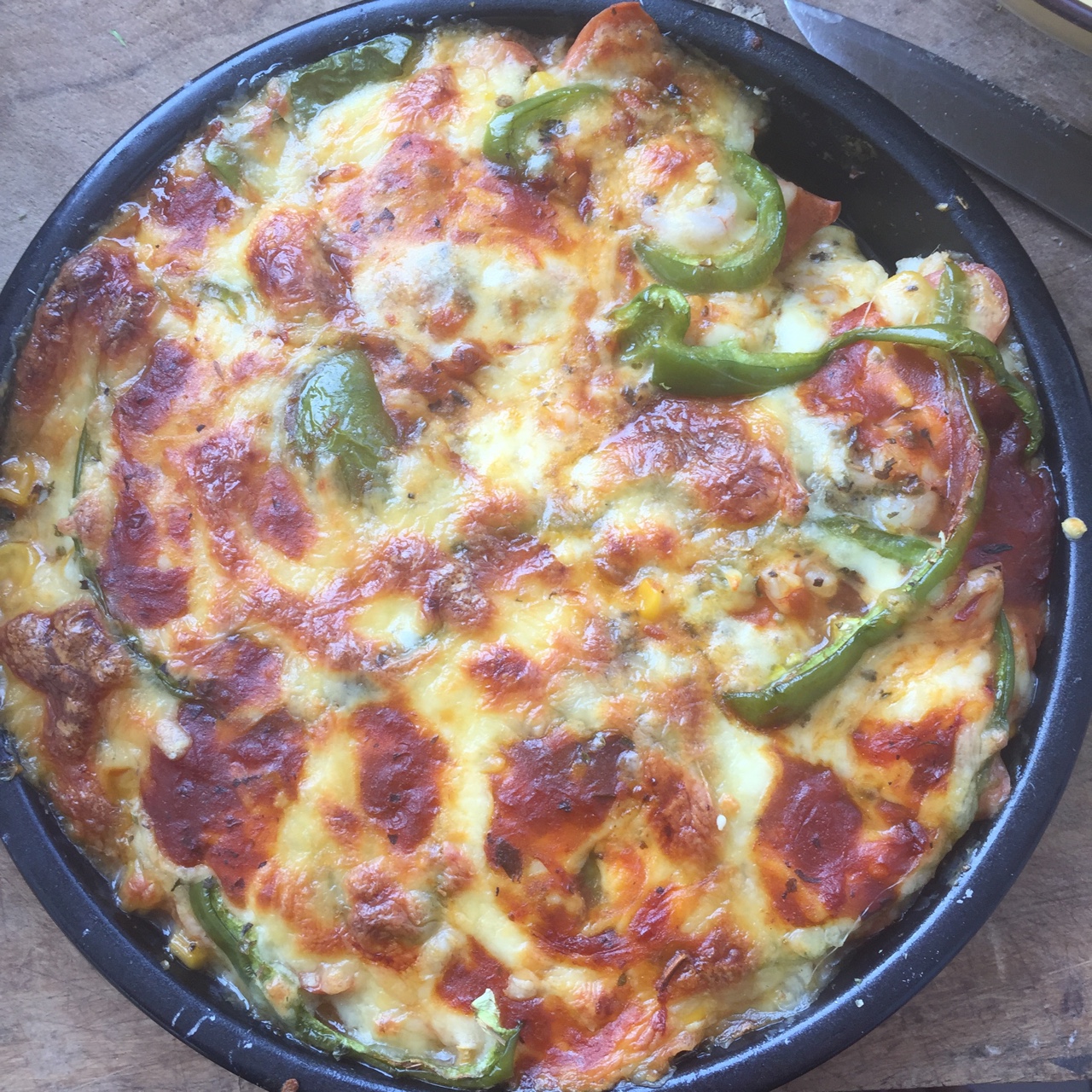 鲜虾培根薄披萨—海氏烤箱定制