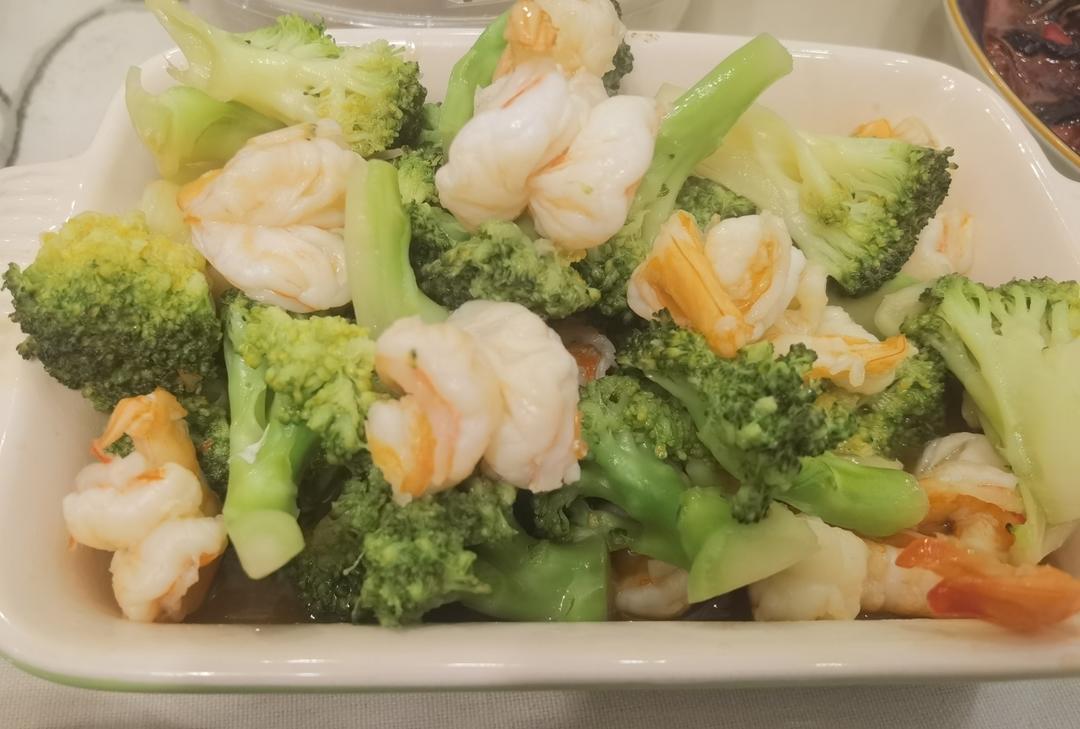 减肥去脂的西兰花炒虾仁